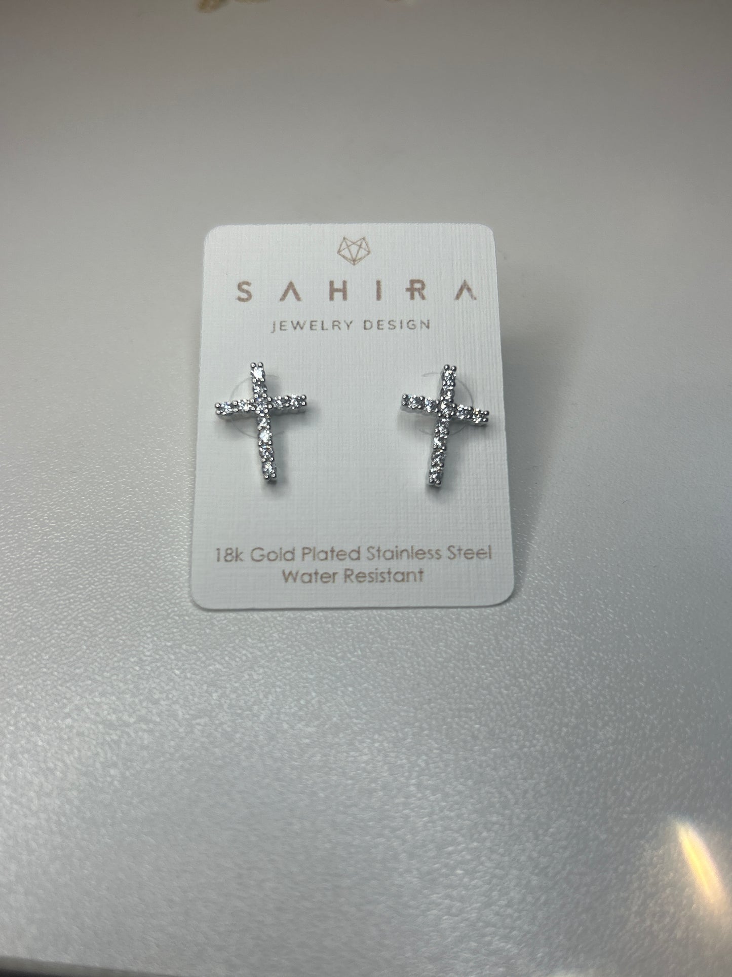 Silver Cross Earrings Stud