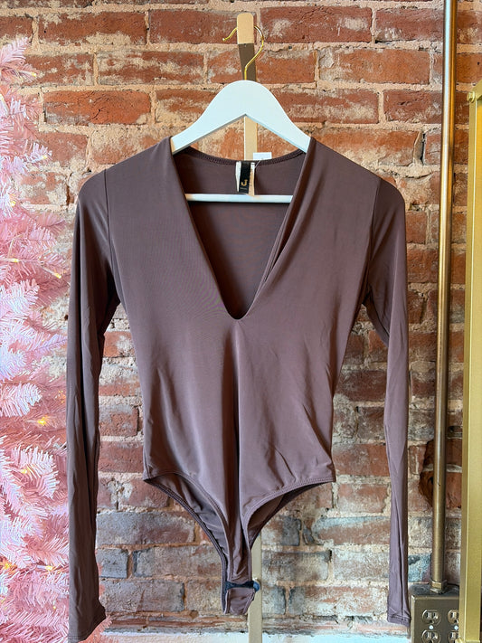 Mocha V-Neck Bodysuit