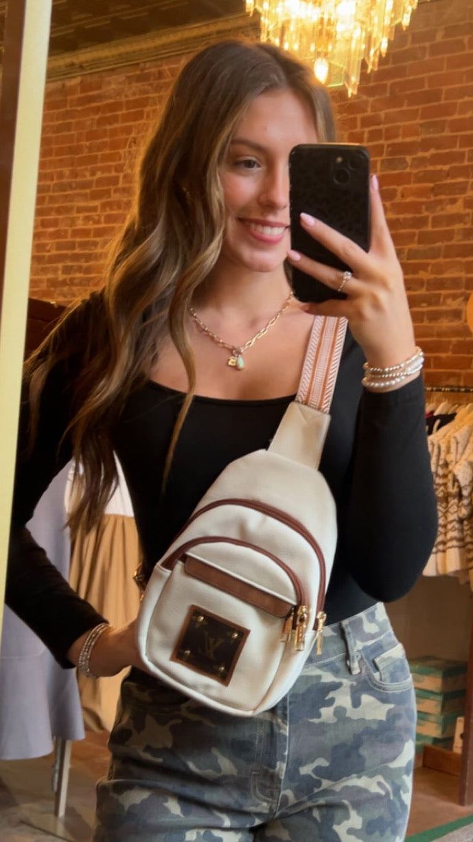 Upcycled Louis Vuitton Trimmed Crossbody bag