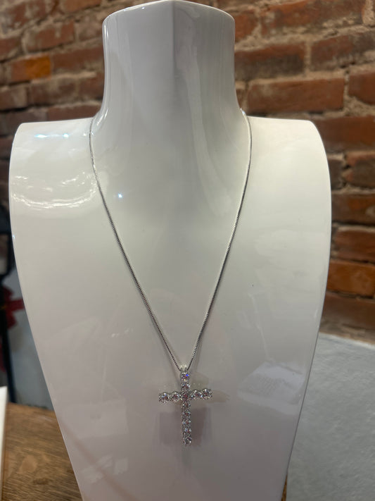 Angela Silver Cross Necklace
