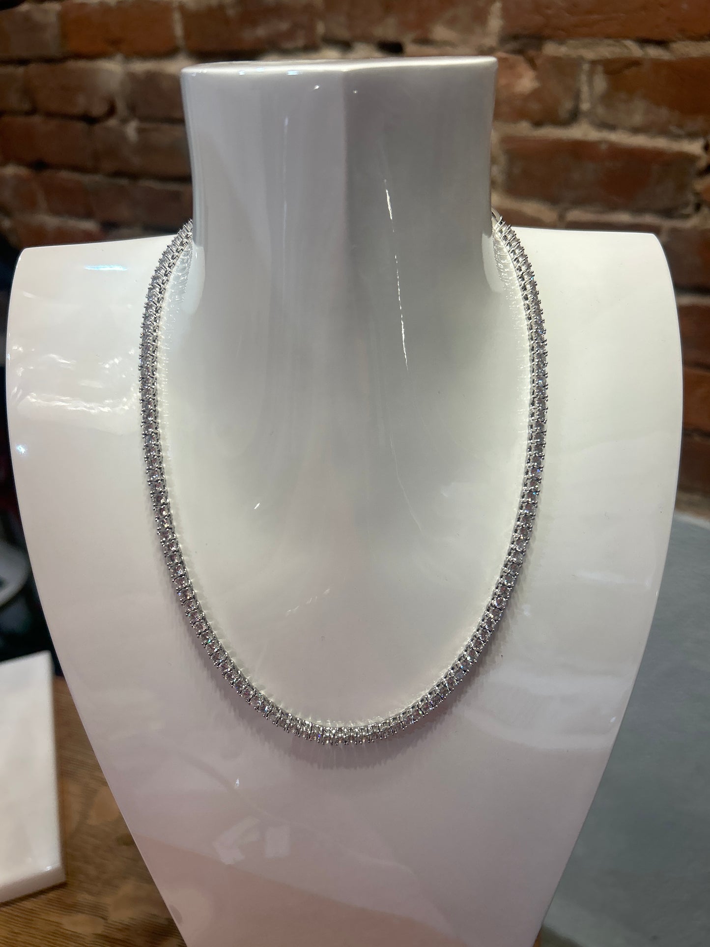 18” Silver Tennis Necklace