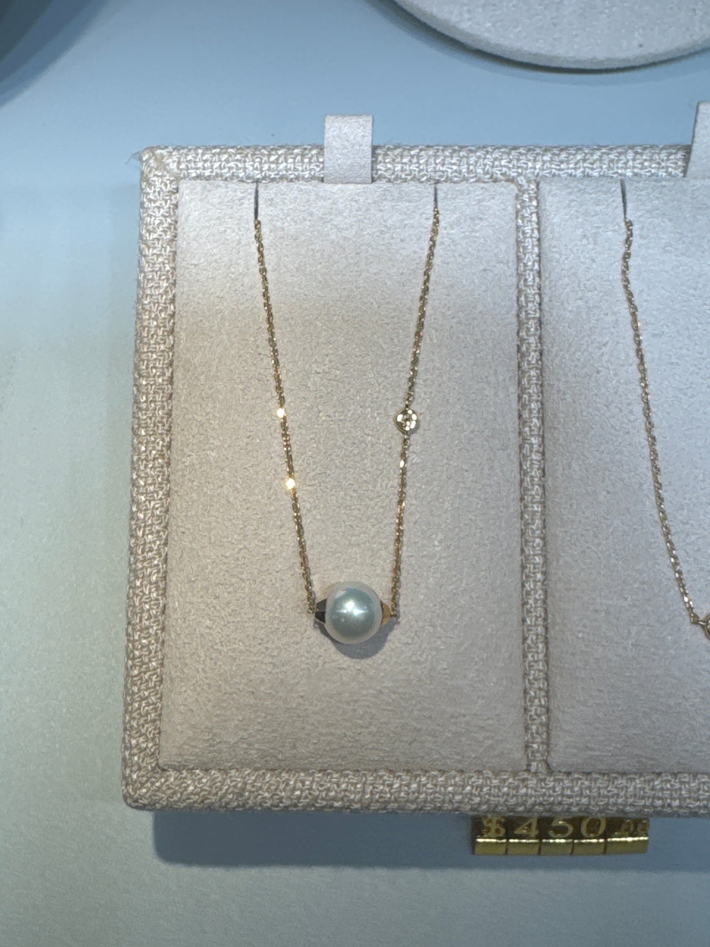 14k gold, pearl & diamond necklace