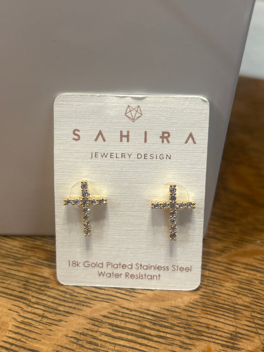 Gold Cross Earrings stud