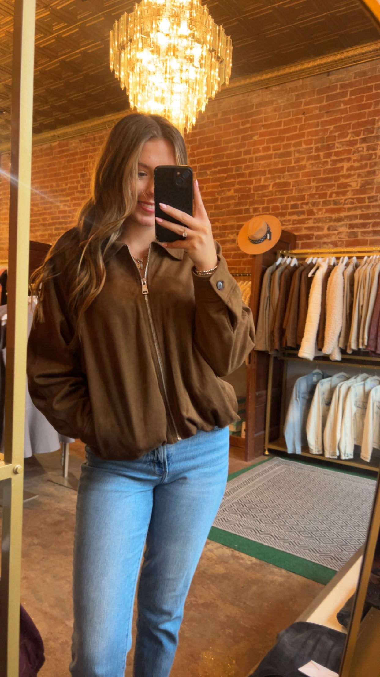 Steve Madden faux suede bubble bomber jacket