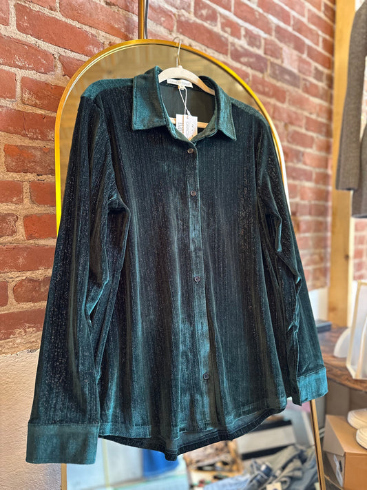 Velvet Shimmer Button Up