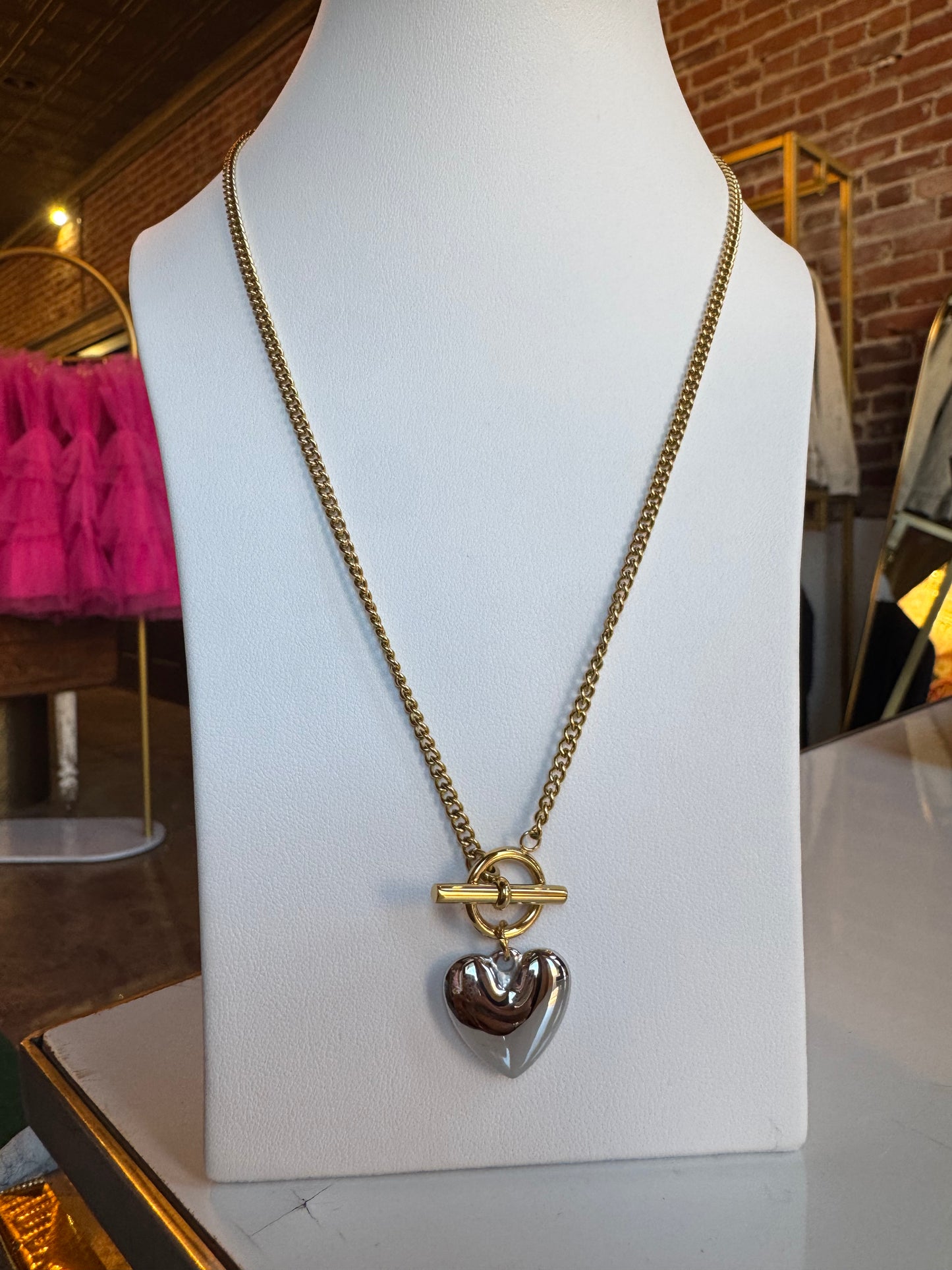 Heart toggle mixed metal