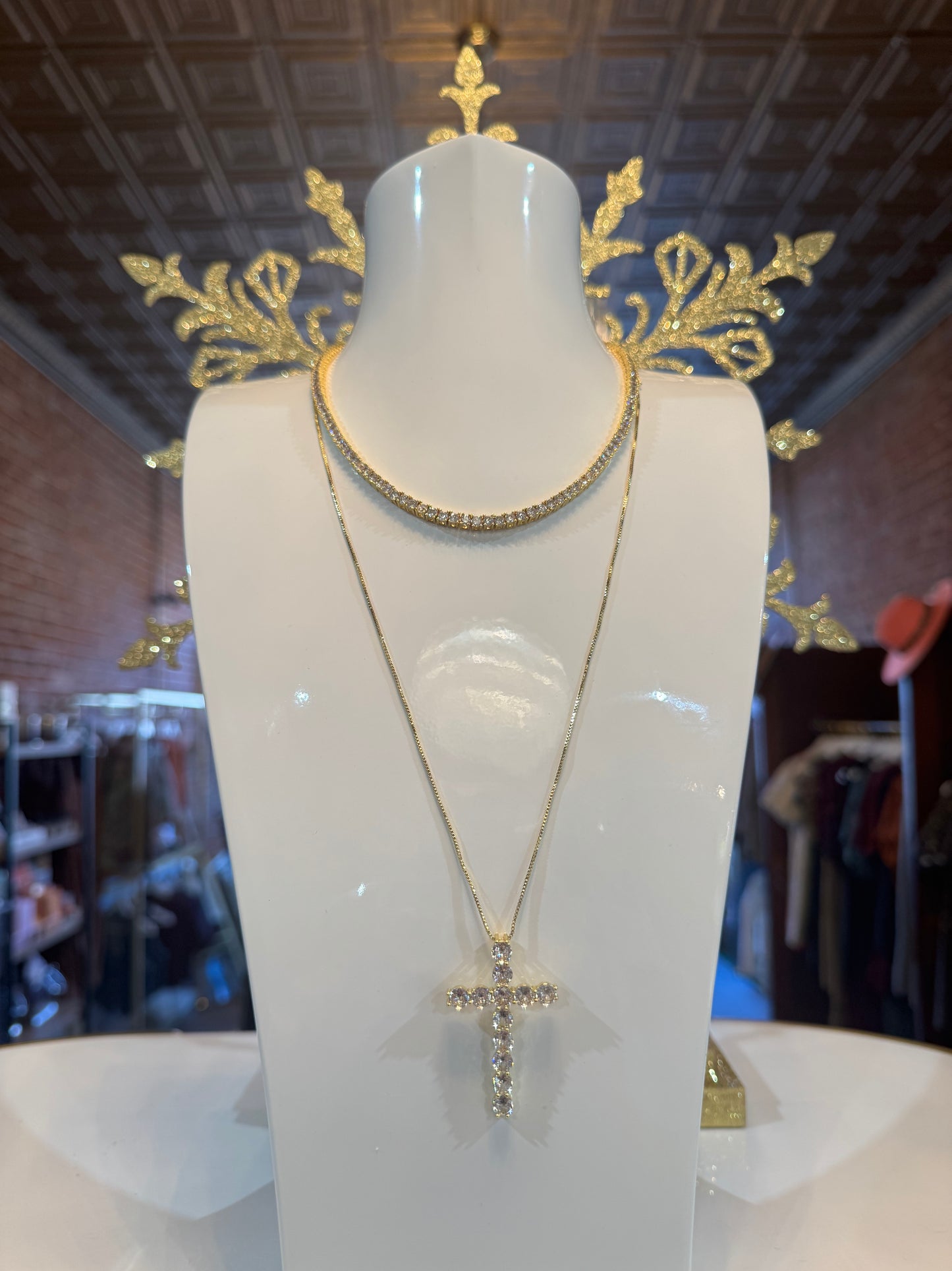 Angela Gold Cross necklace